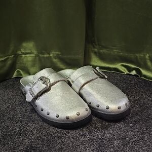 Blowfish Silver Studded Slip-On Clogs